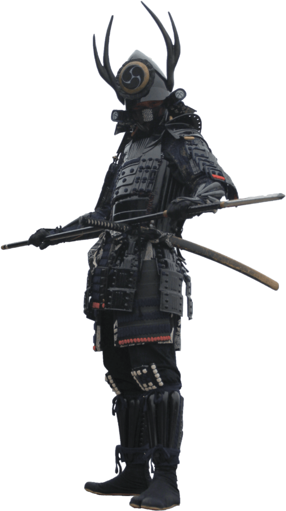 Traditional Samurai Armor Pose