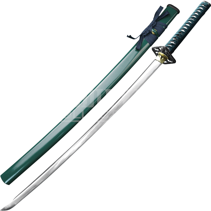 Hand Forged Samurai Sword With Green Scabbard - Samurai Sword Sword Png, Transparent Png PNG with transparent background