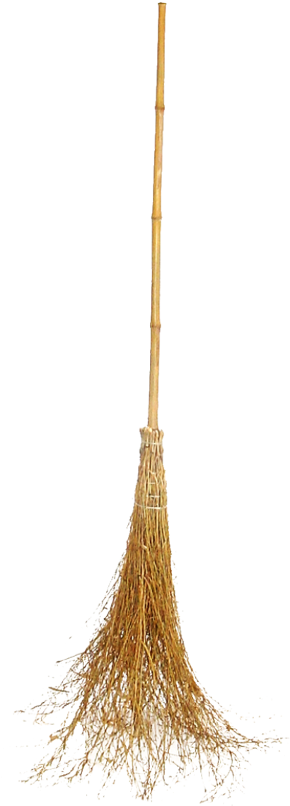 Traditional Straw Broom Standing