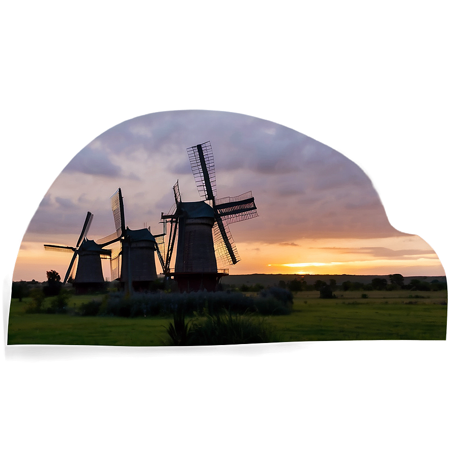 Traditional Windmills At Sunset Photo Png Vam70