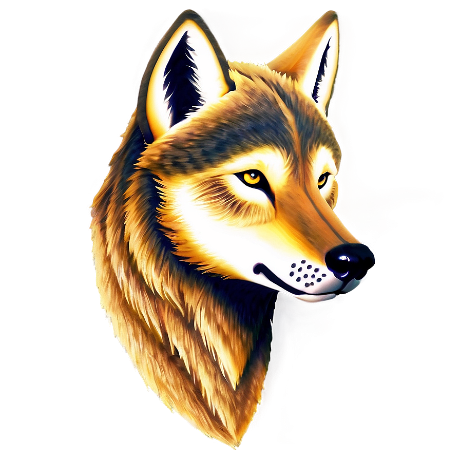 Traditional Wolf Head Carving Png 49