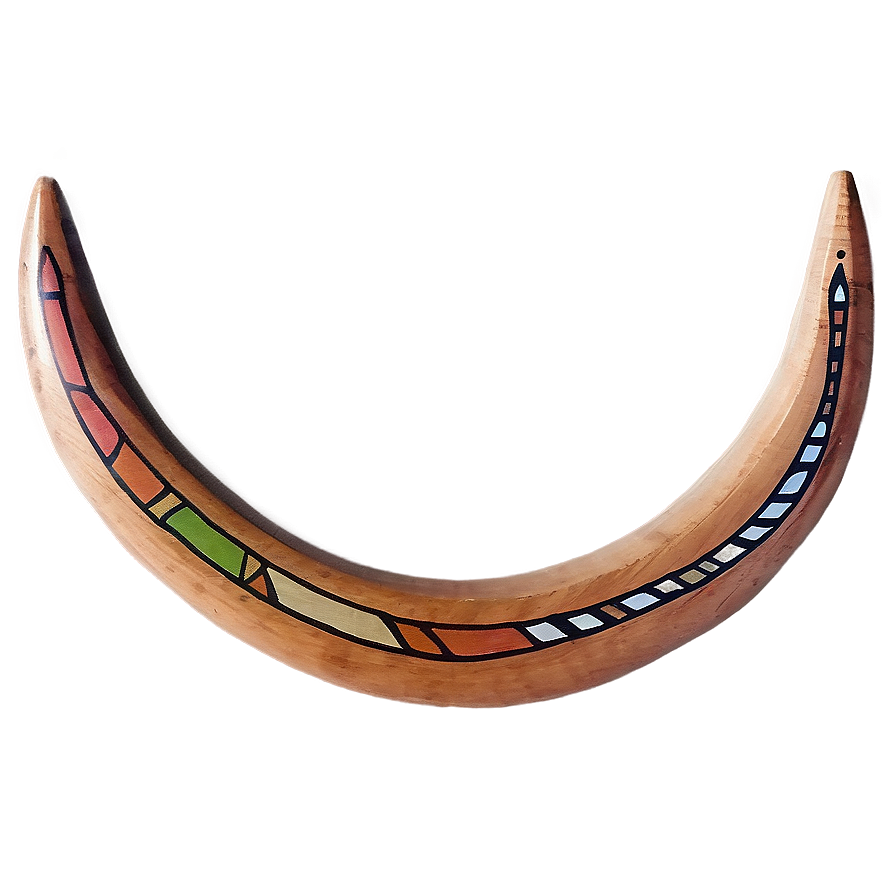 Traditional Wooden Boomerang PNG 06232024 PNG with transparent background