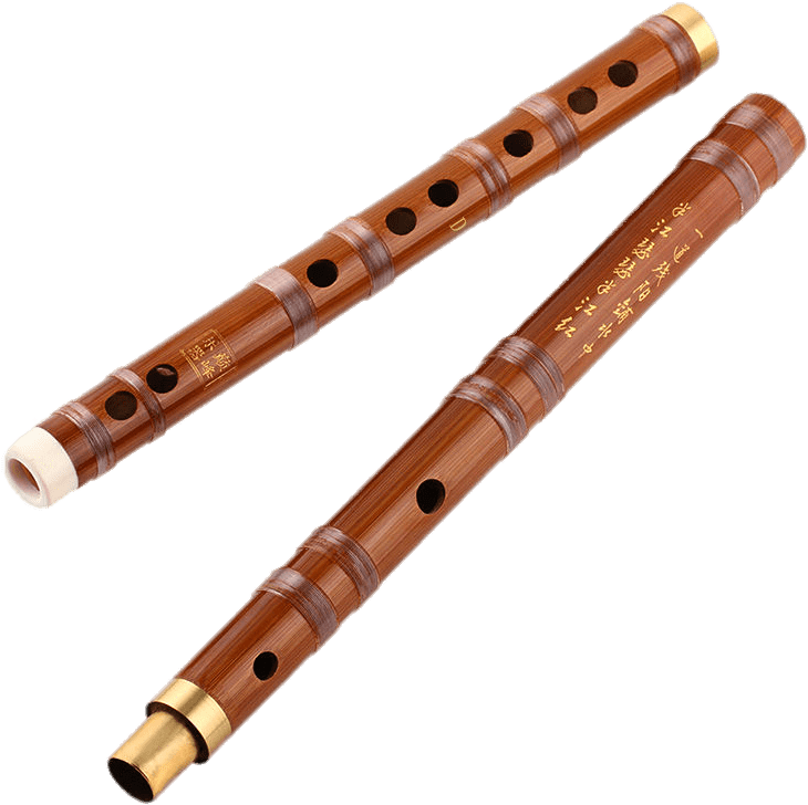 Traditional Wooden Flutes PNG with transparent background