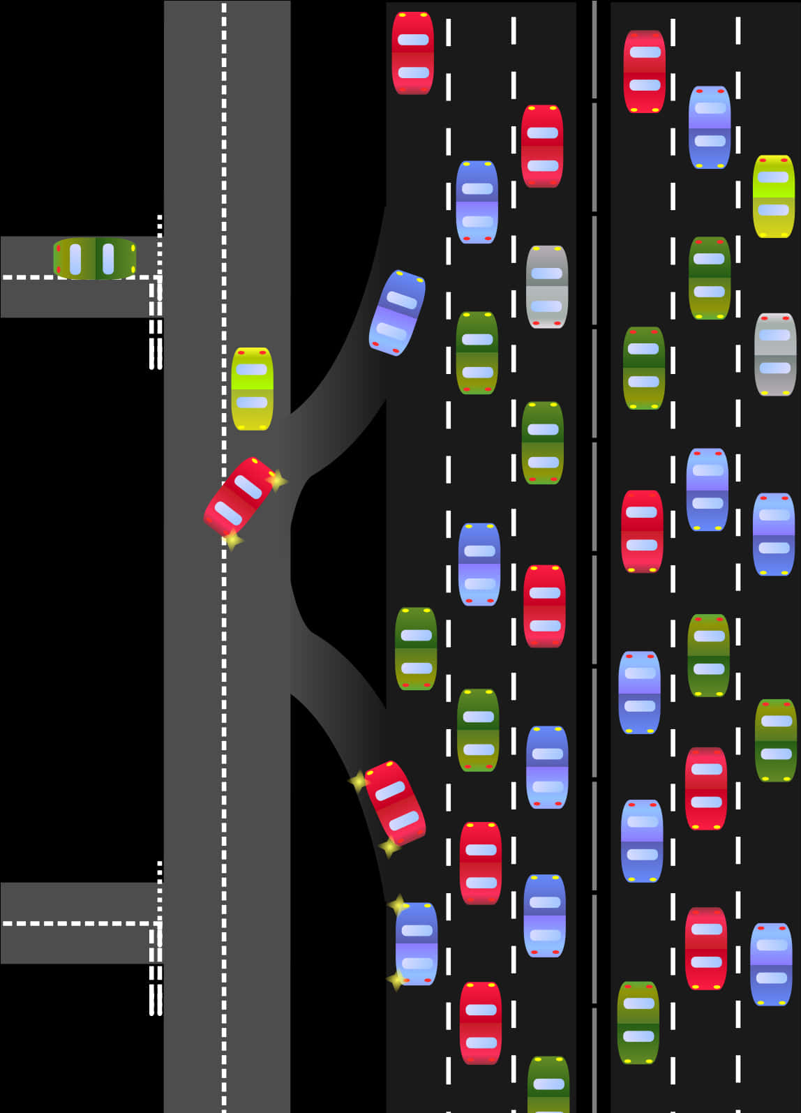 Traffic Jam Cartoon Illustration