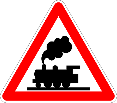 Train_ Crossing_ Warning_ Sign PNG with transparent background