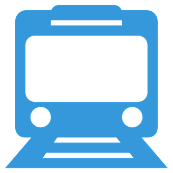 Train Icon Blue Background PNG with transparent background