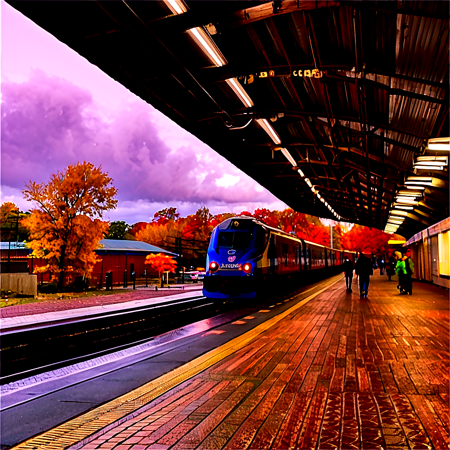 Train Station During Fall Png 06262024