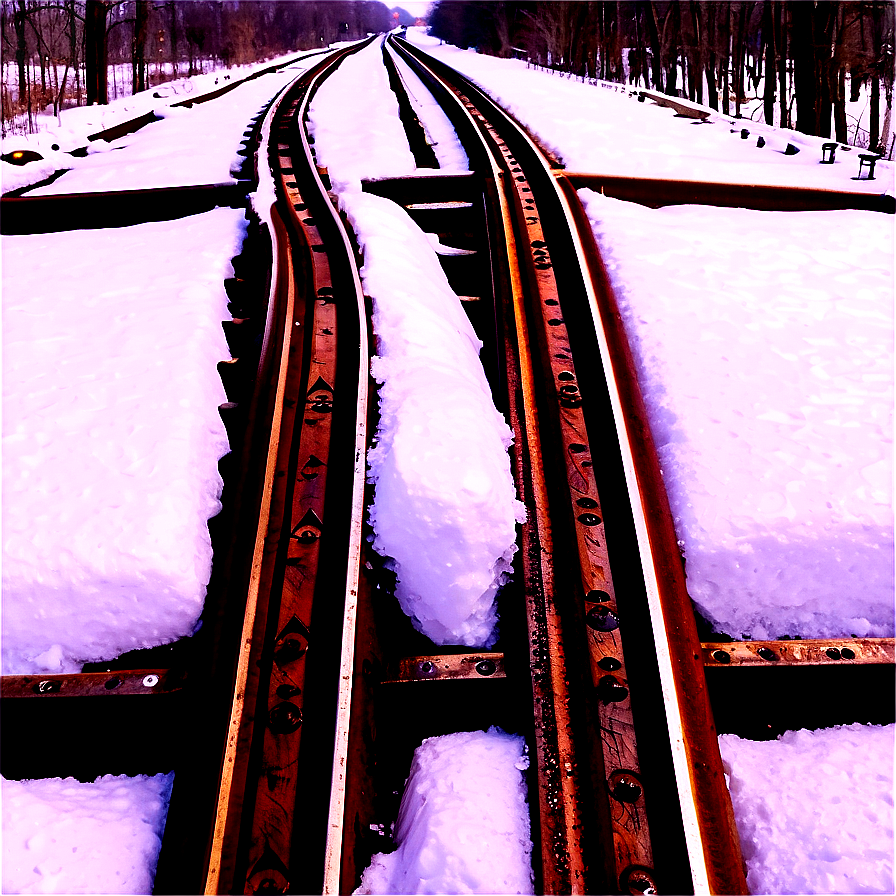 Train Track In Winter Png 35