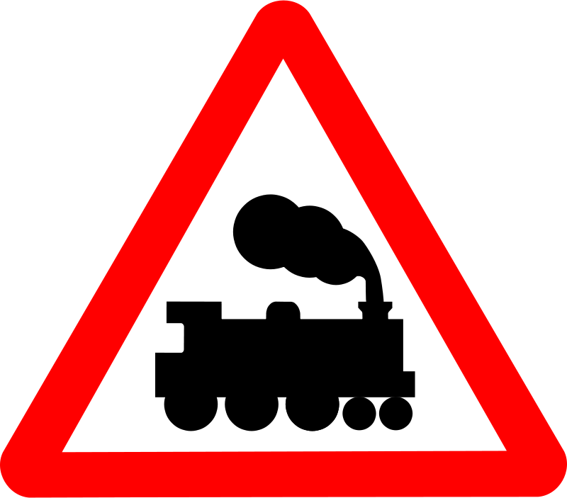 Train Warning Sign Graphic PNG with transparent background