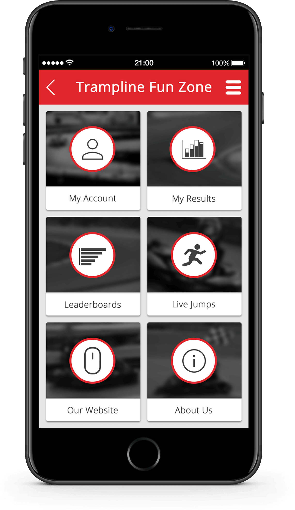 Trampoline App Interface PNG with transparent background