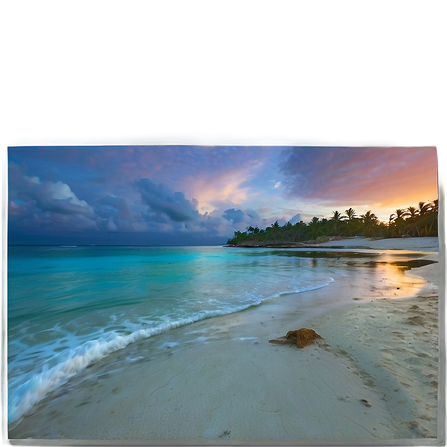 Tranquil Beach Sunset PNG mel PNG with transparent background