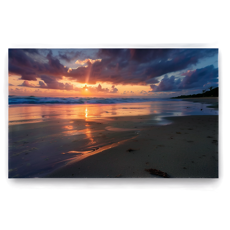 Tranquil Beach Sunset Png Xwh20