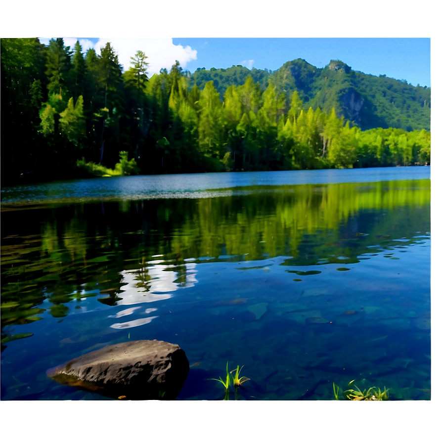 Tranquil Lake View Landscape PNG lpe PNG with transparent background
