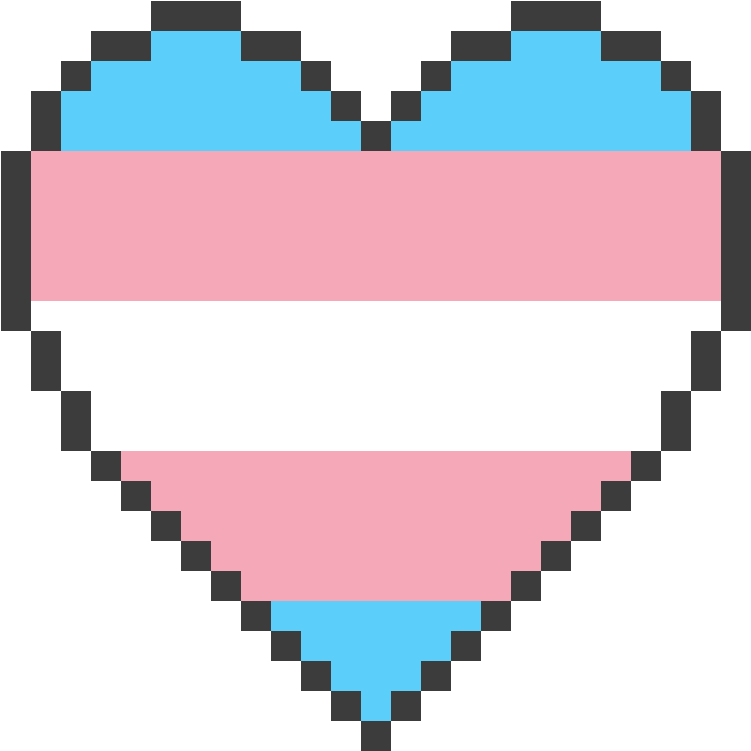 Transgender Pride Pixel Heart