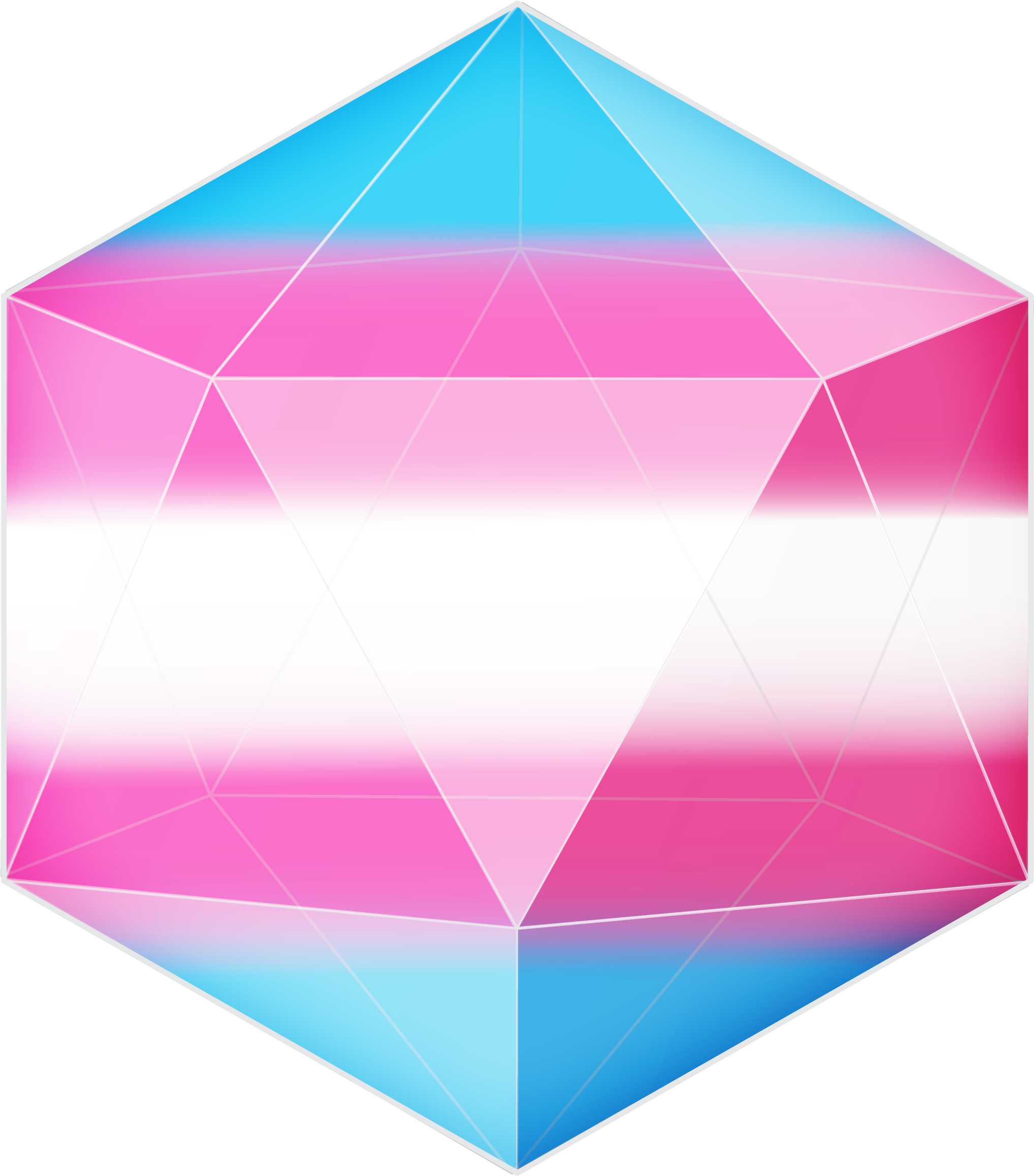 Translucent Pink Blue Diamond Graphic