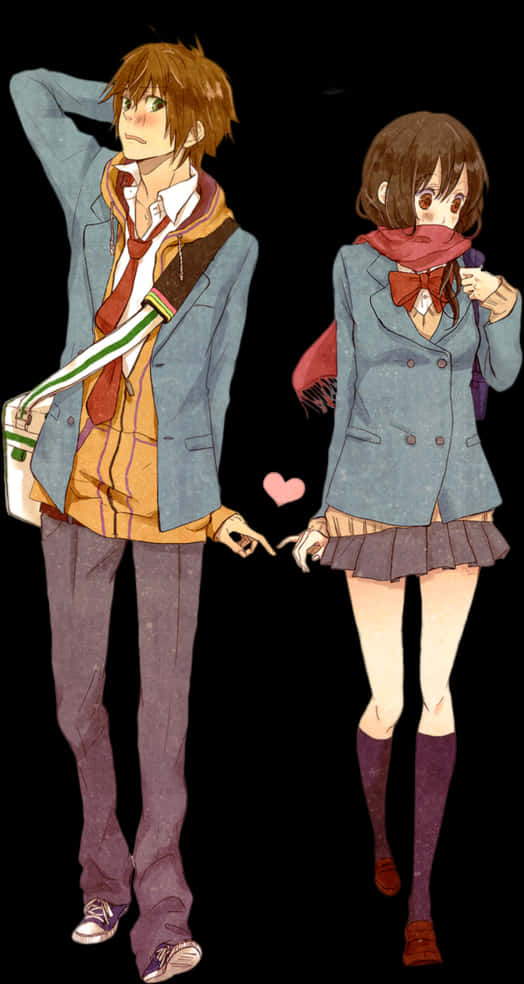 Transparent Anime Boy Png - Shy Anime Girl And Boy, Png Download PNG with transparent background