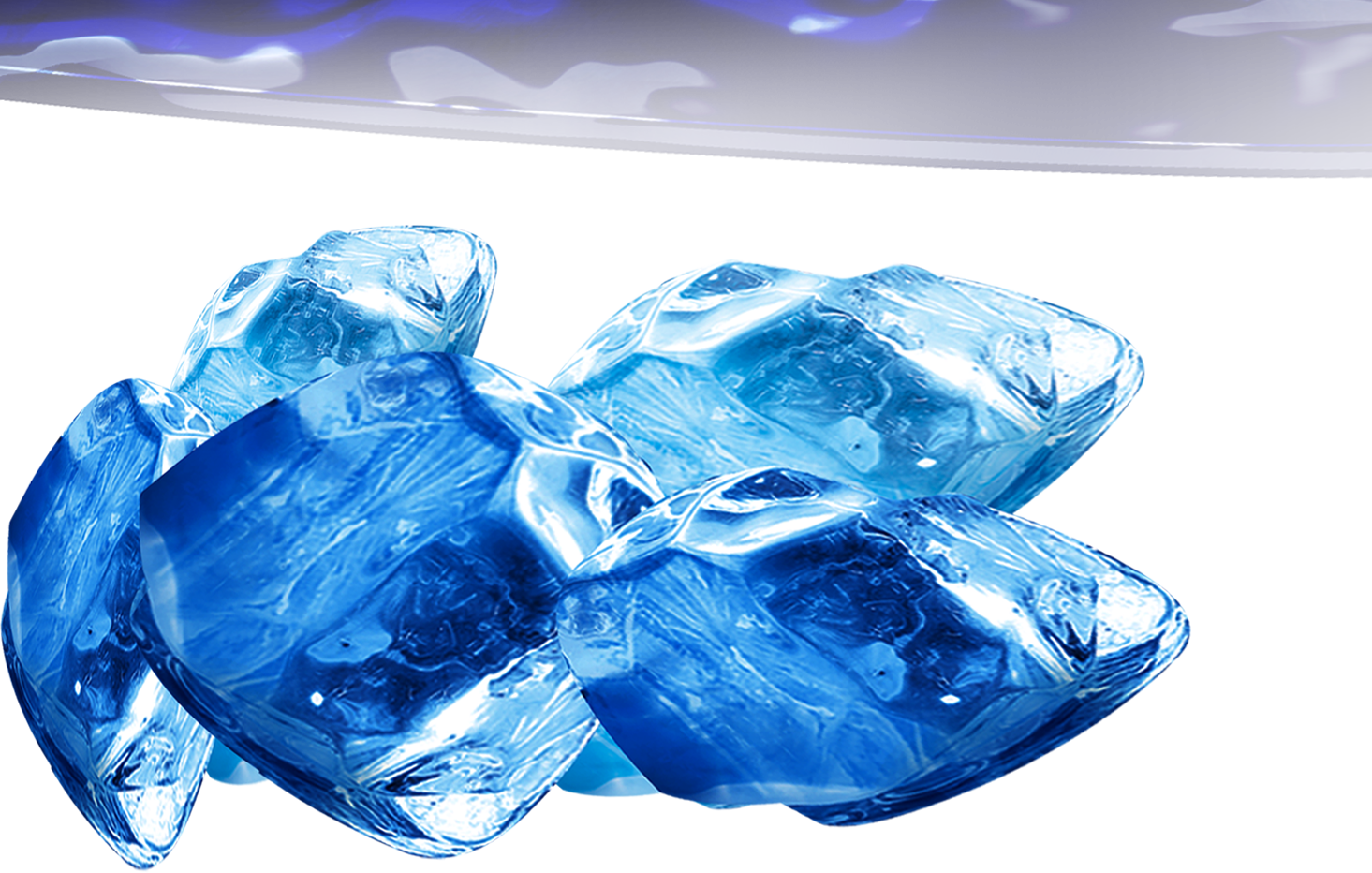 Transparent Blue Ice Cubes PNG with transparent background