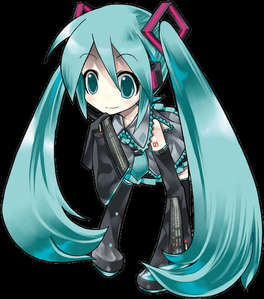 Transparent Chibi Miku Png - Hatsune Miku Chibi Transparent, Png Download PNG with transparent background