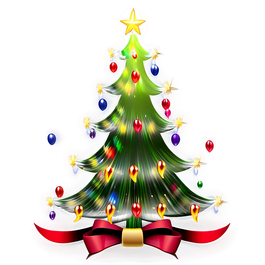 Transparent Christmas Tree With Lights Png 29