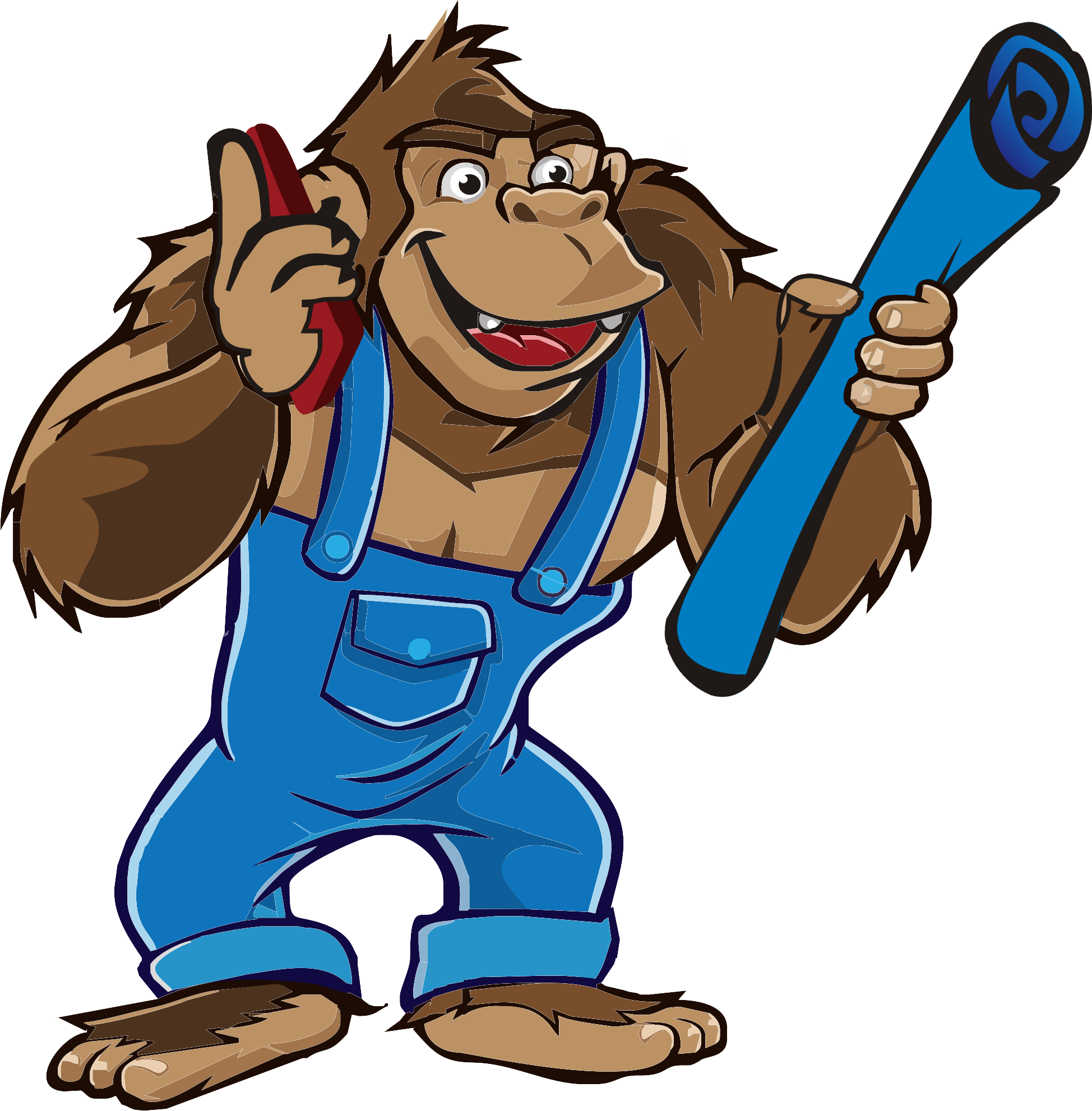 Transparent Gorilla Cartoon Png - Cartoon Gorilla With Phone, Png Download PNG with transparent background