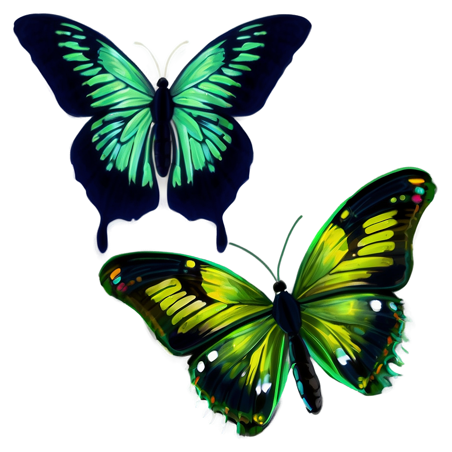 Transparent Green Butterfly Drawing Png 42