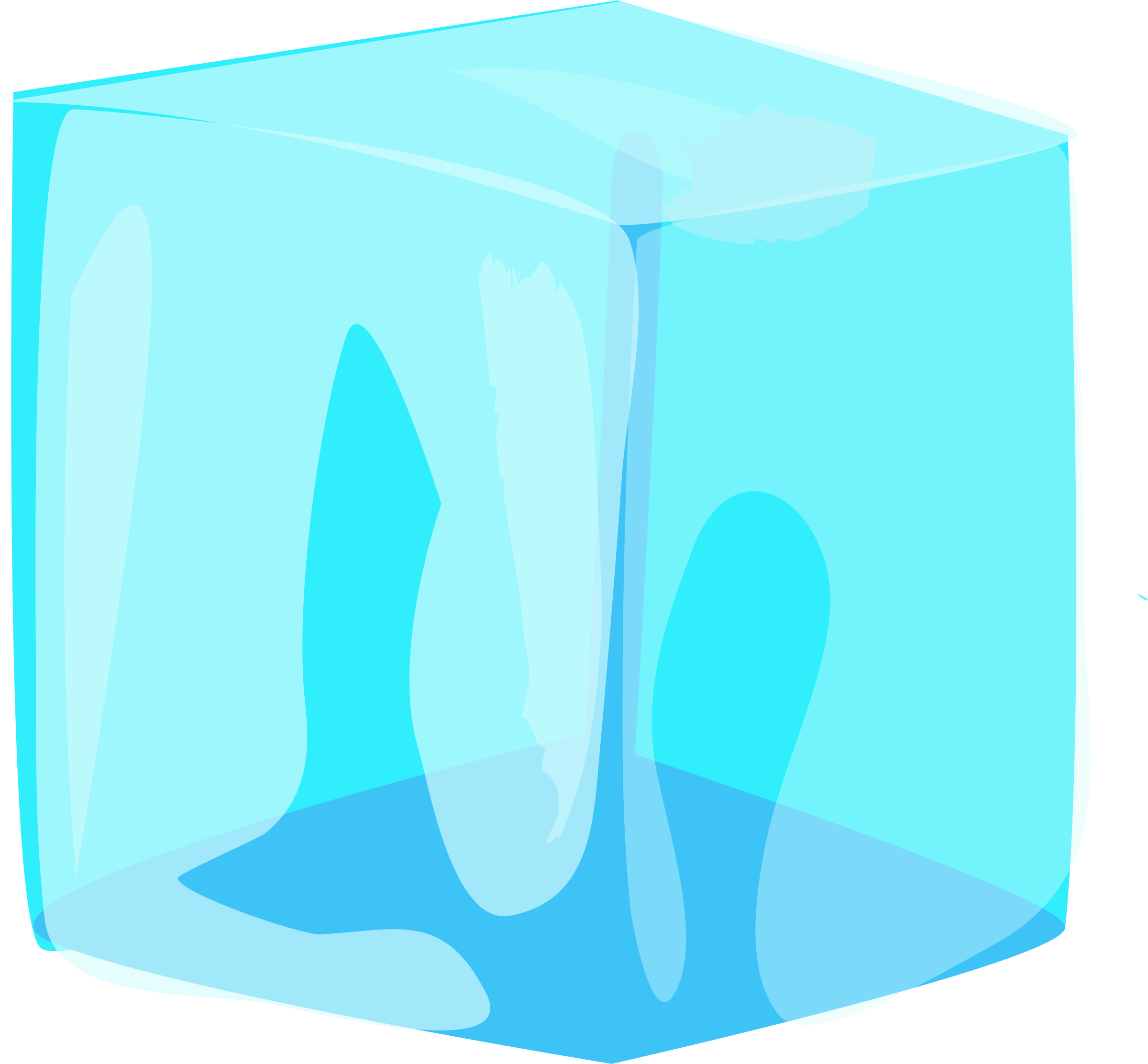 Transparent Ice Cube Illustration PNG with transparent background