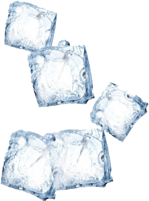 Transparent Ice Cubes Floating PNG with transparent background