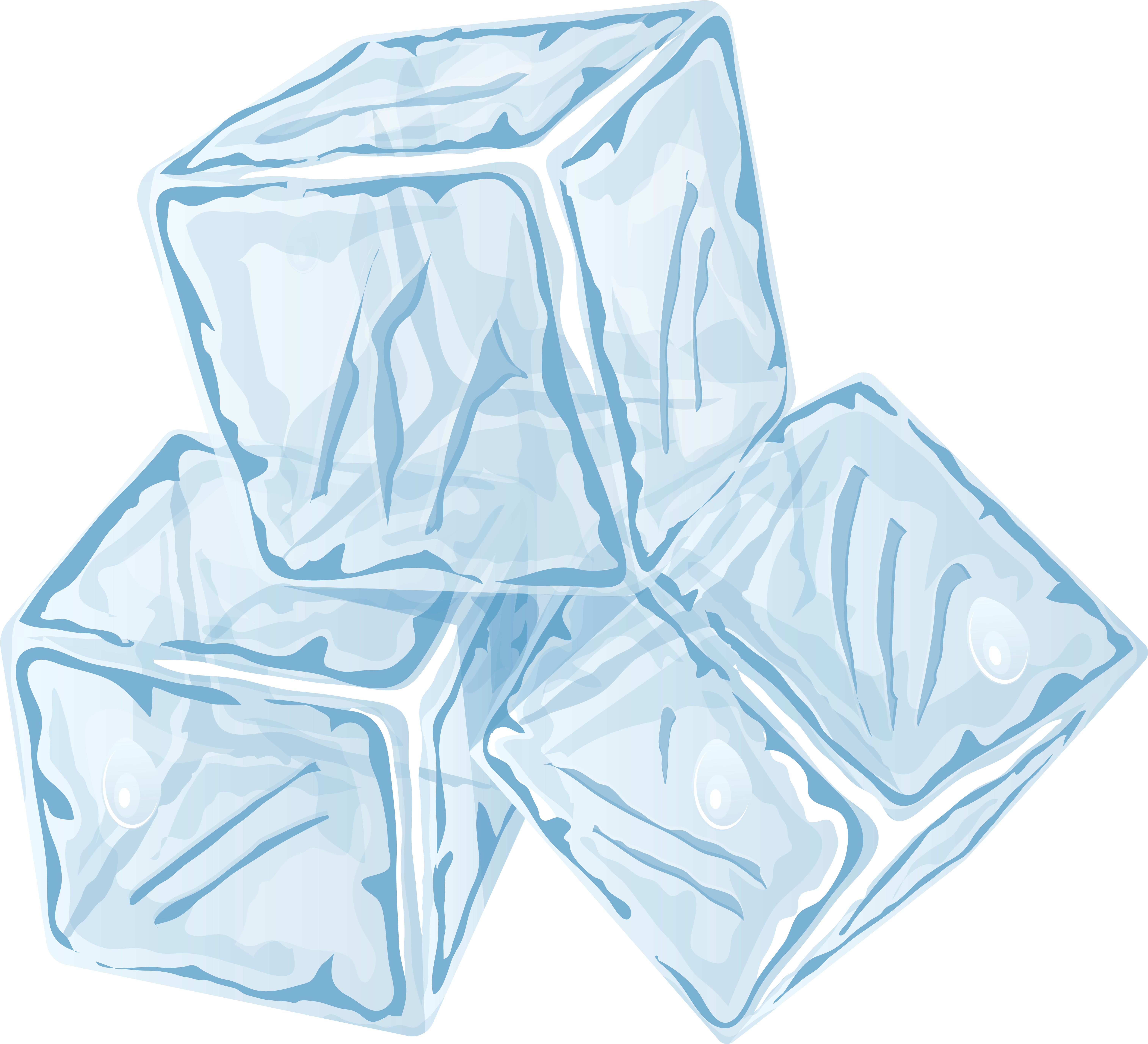 Transparent Ice Cubes Illustration PNG with transparent background