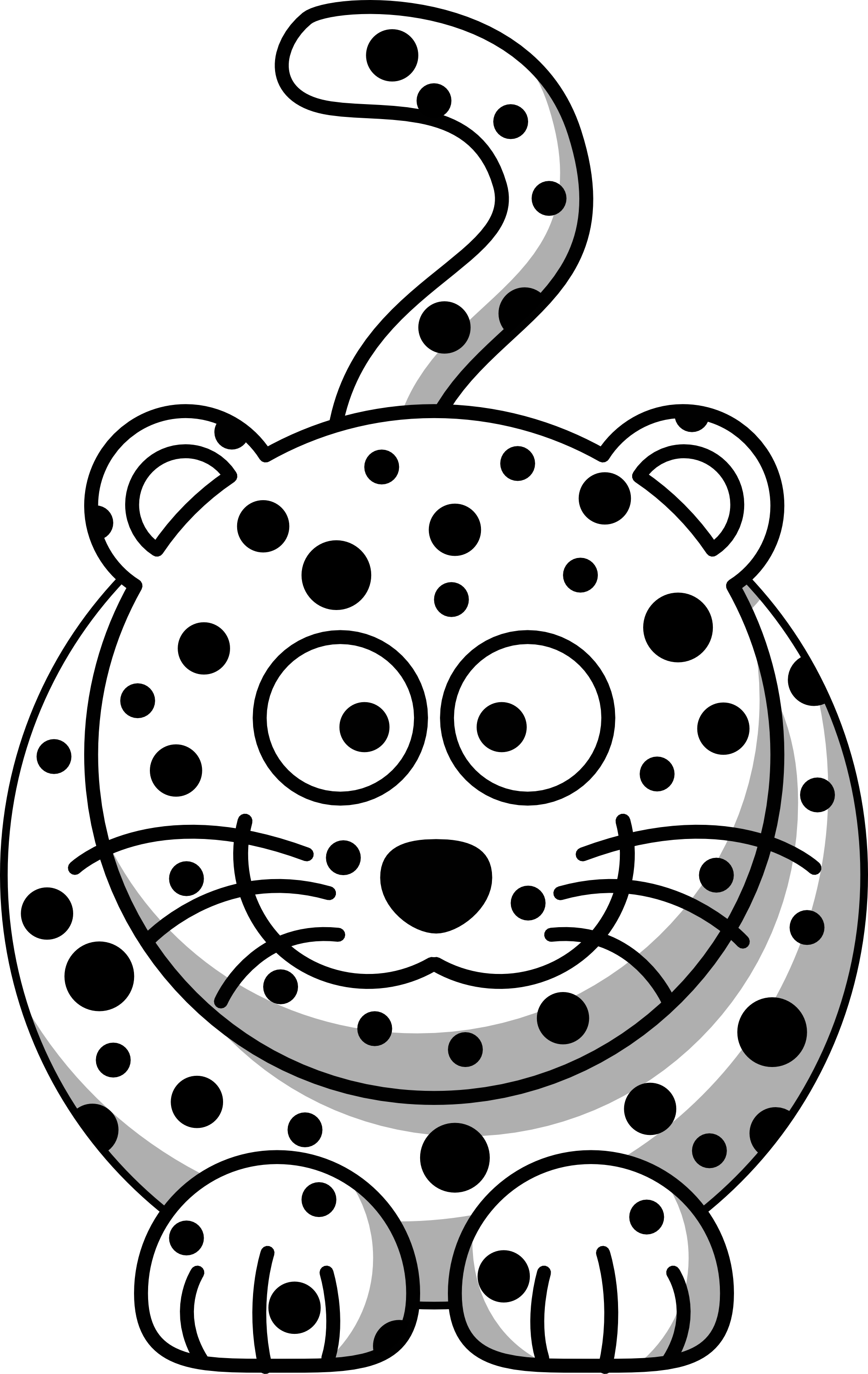 Transparent Leopard Print Png - Cartoon Leopard Clipart Black And White, Png Download PNG with transparent background
