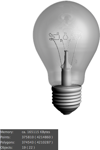 Transparent Light Bulb3 D Model