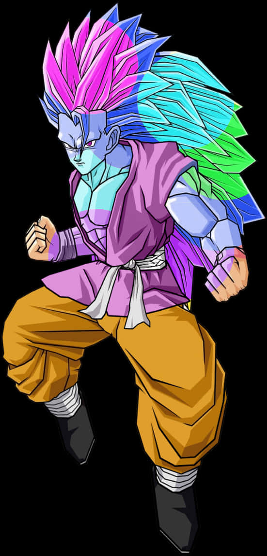 Transparent Super Saiyan Hair Png - Goku Super Saiyan Rainbow, Png Download PNG with transparent background