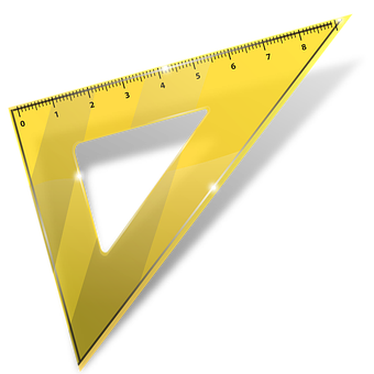 Transparent Yellow Triangle Ruler