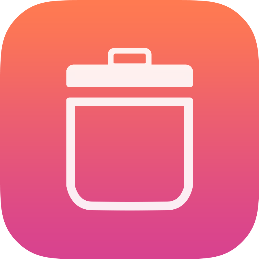 Trash Bin Icon Pink Background