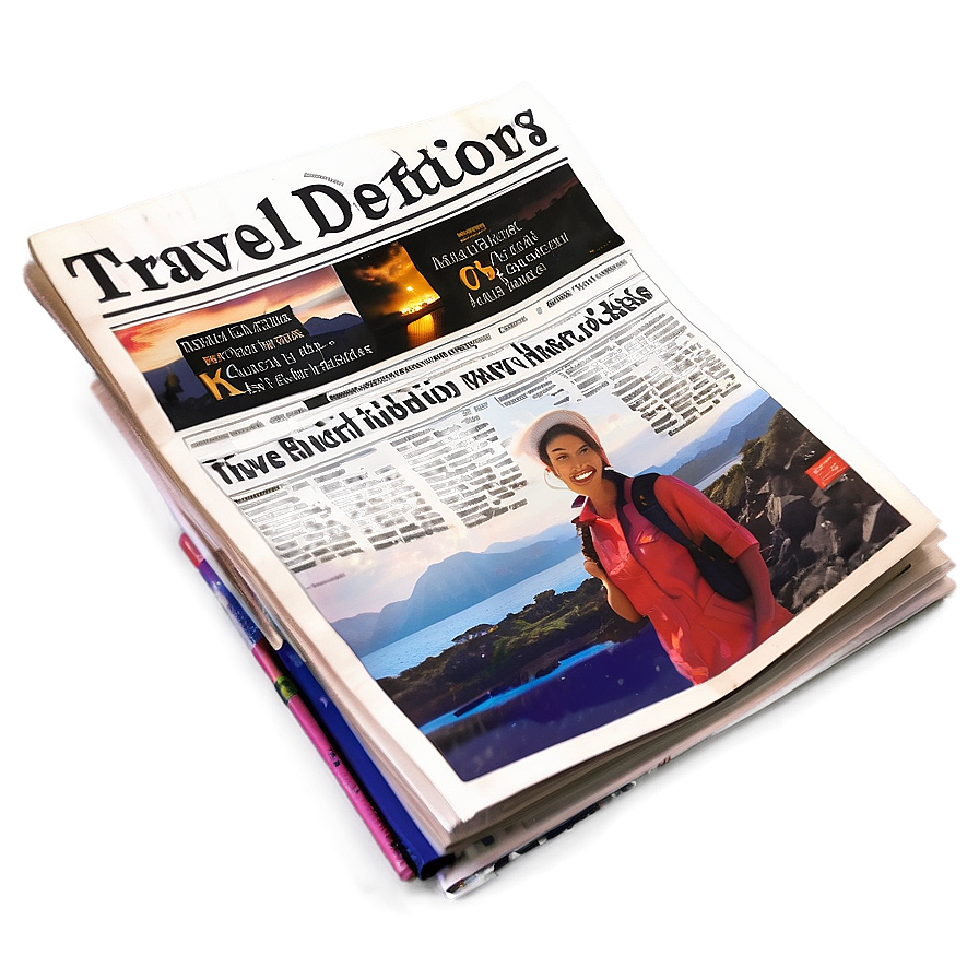 Travel Destinations Newspaper Png Hap