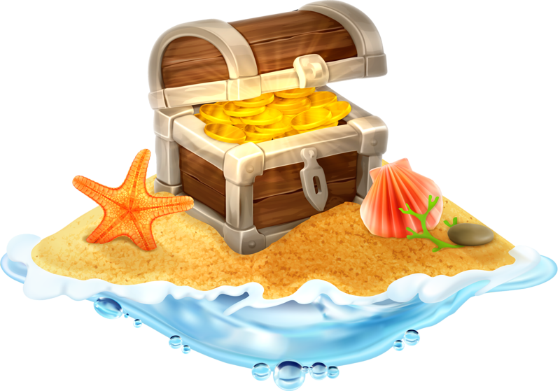 Treasure Island Buried Treasure Illustration - Treasure Box On Island, HD Png Download PNG with transparent background