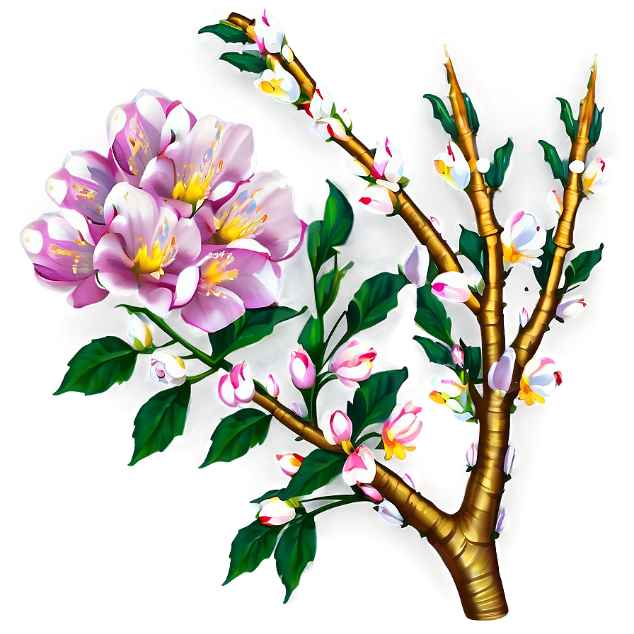 Tree Branch With Flowers Png 05252024