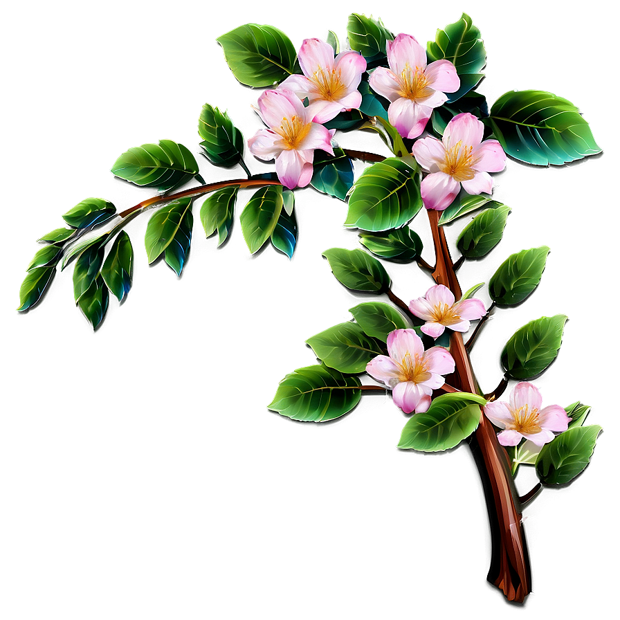 Tree Branch With Flowers Png Aev