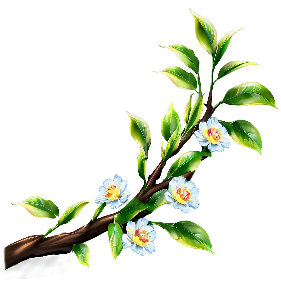 Tree Branch With Flowers Png Fip