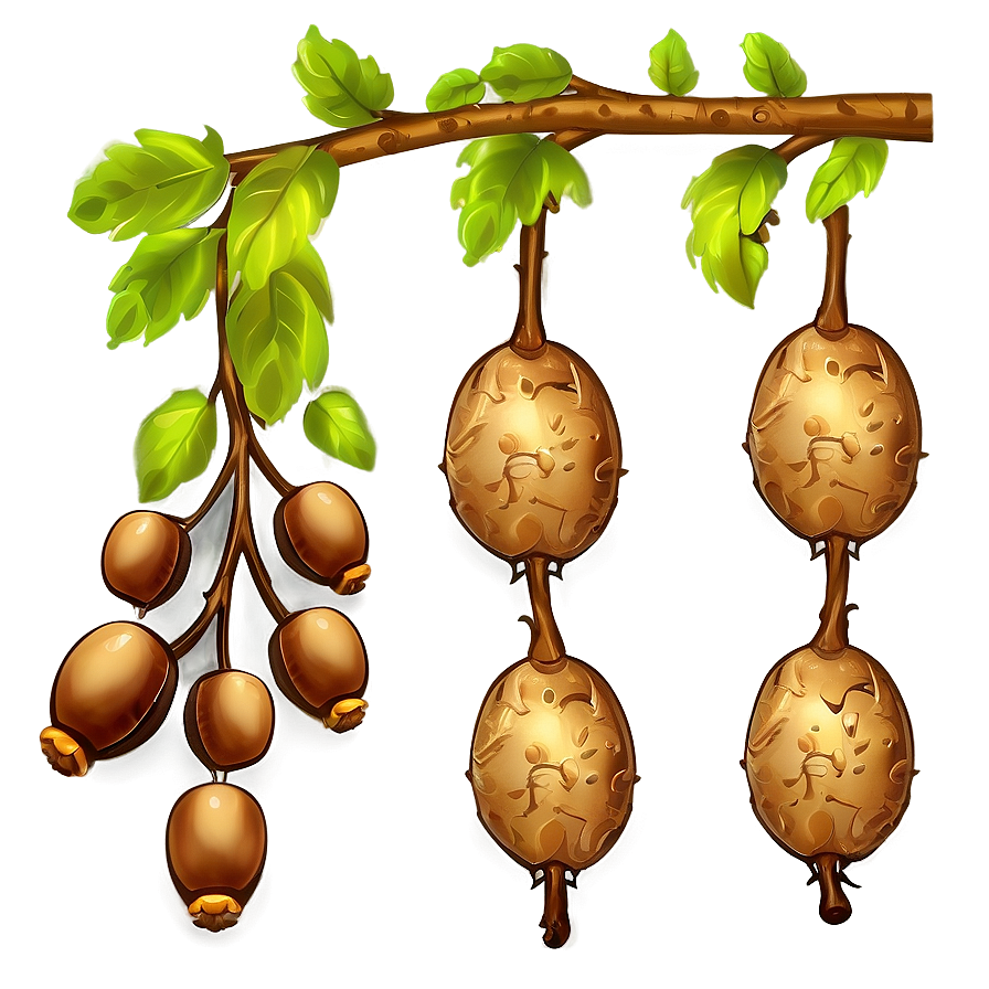 Tree Branches With Acorns Png Xco64