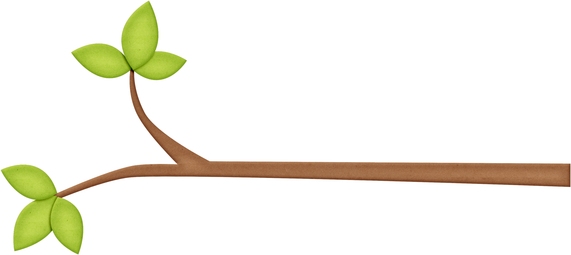Tree Branchwith Green Leaves PNG with transparent background