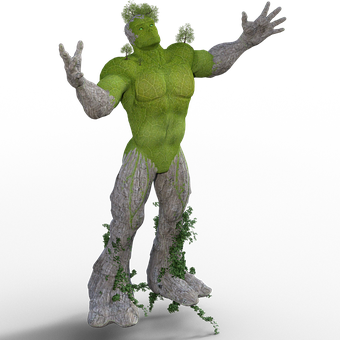Tree Man Figure3 D Model PNG with transparent background
