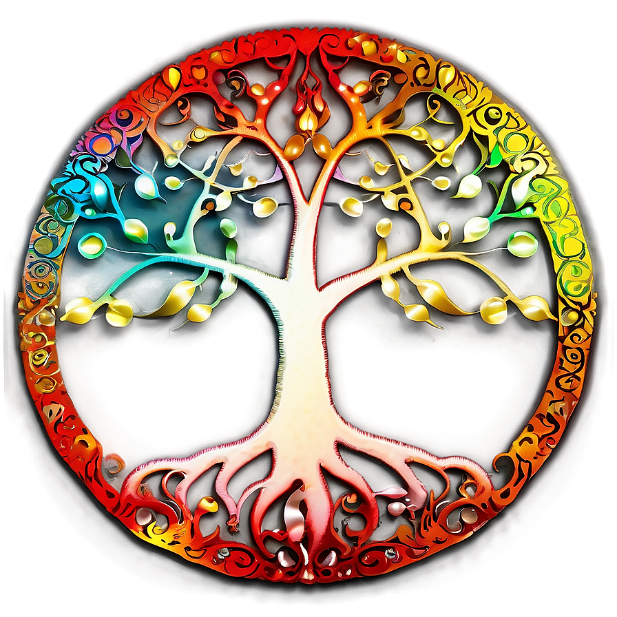 Tree Of Life In Fiery Colors Png 84