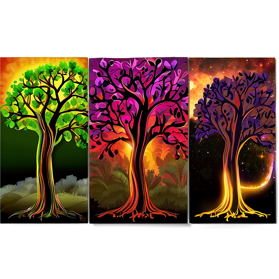 Tree Of Life In Fiery Colors Png Ulp