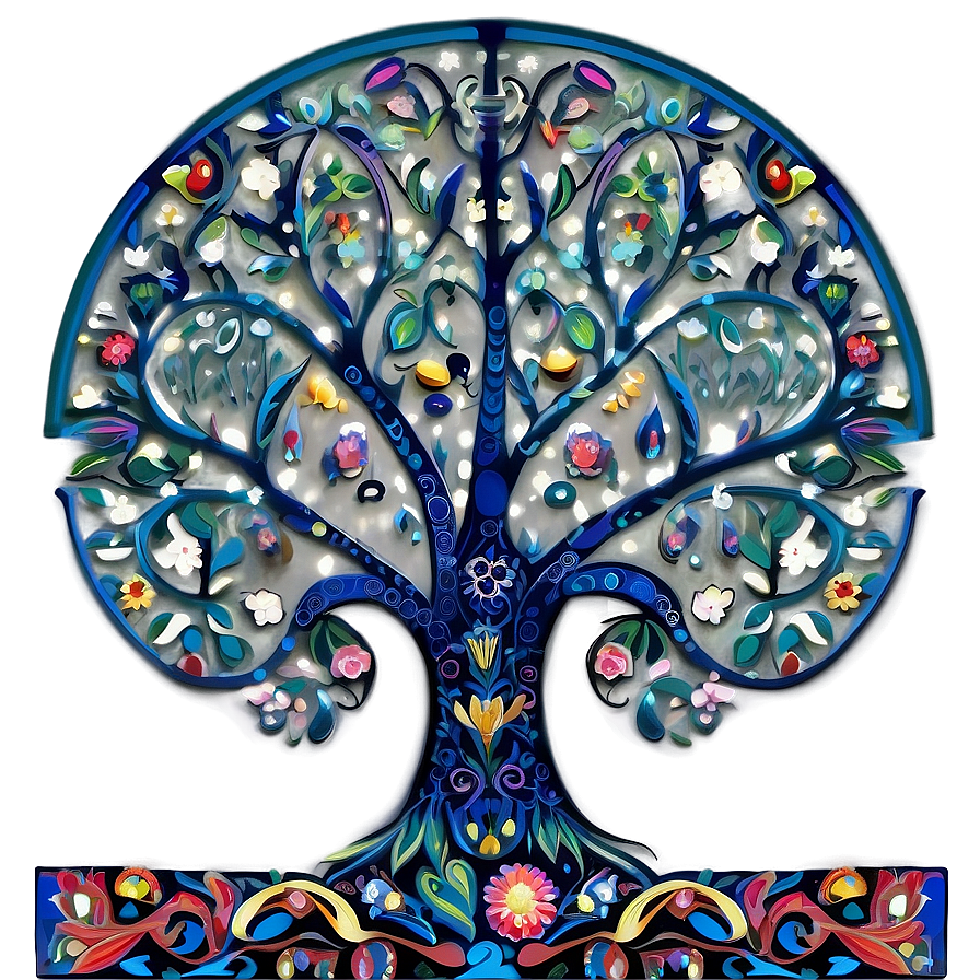 Tree Of Life In Folk Art Style Png Emr74