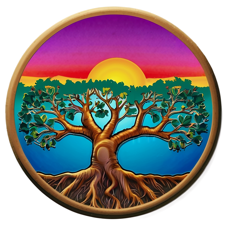 Tree Of Life In Sunset Colors Png 80