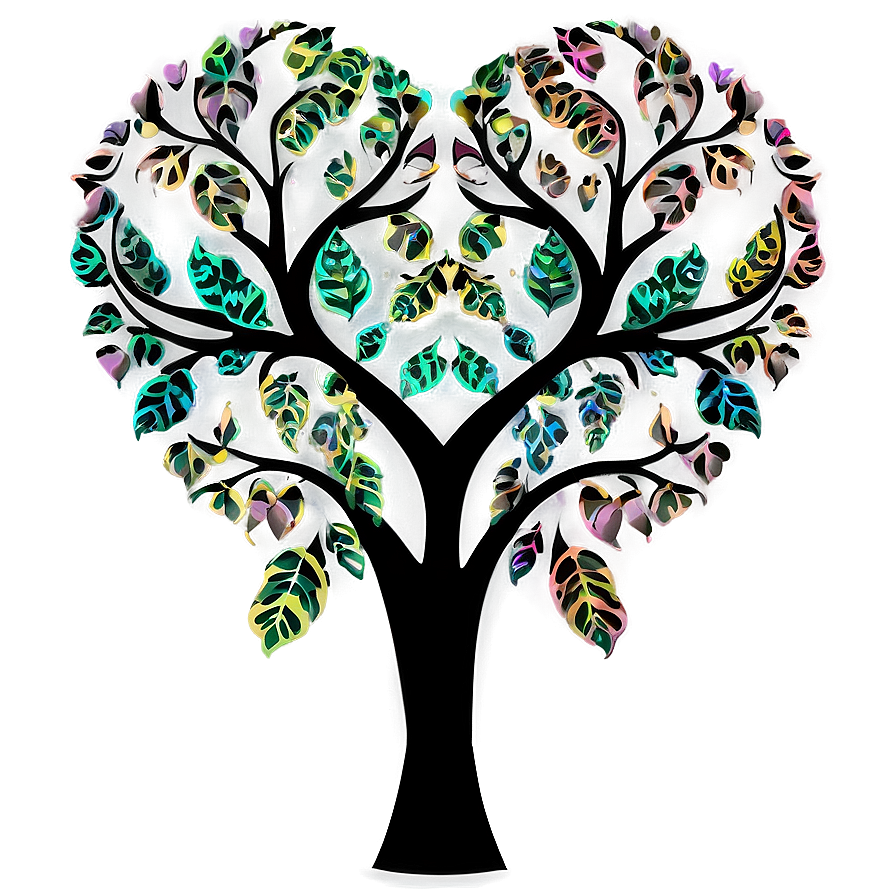 Tree Of Life With Heart Leaves Png Lld22