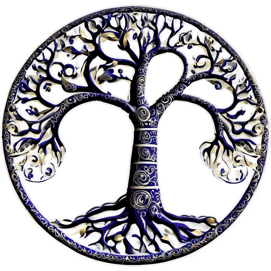 Tree Of Life With Swirling Branches Png Chq54