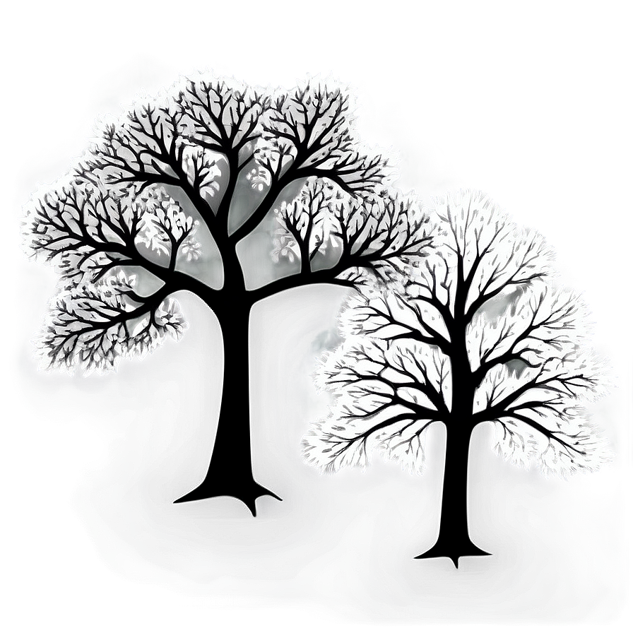 Tree Silhouette Black And White Png 06282024