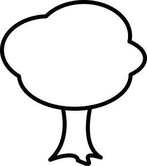 Tree Silhouette Blackand White PNG with transparent background