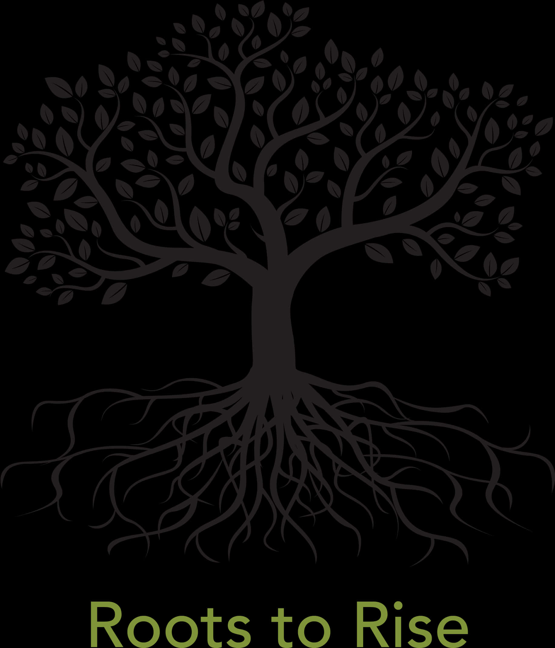 Tree Silhouette Rootsto Rise PNG with transparent background